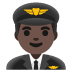 man pilot, dark skin tone